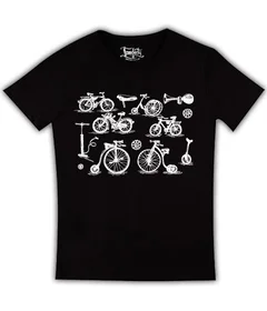 Прикольные футболки: виды велосипедов на черной